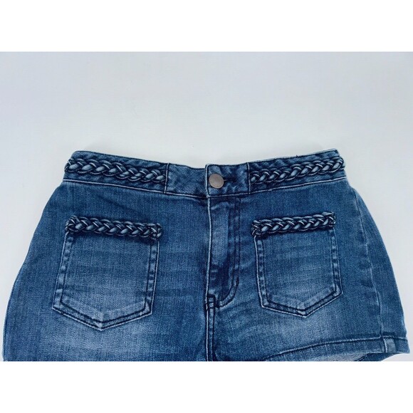 Women's House Of Harlow Hi Rise Braided Detail Trim Short Size 26 - Picture 2 of 7